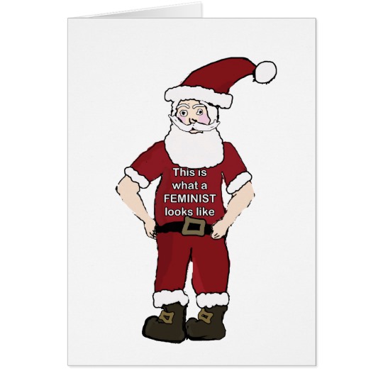 Feminist santa christmas card